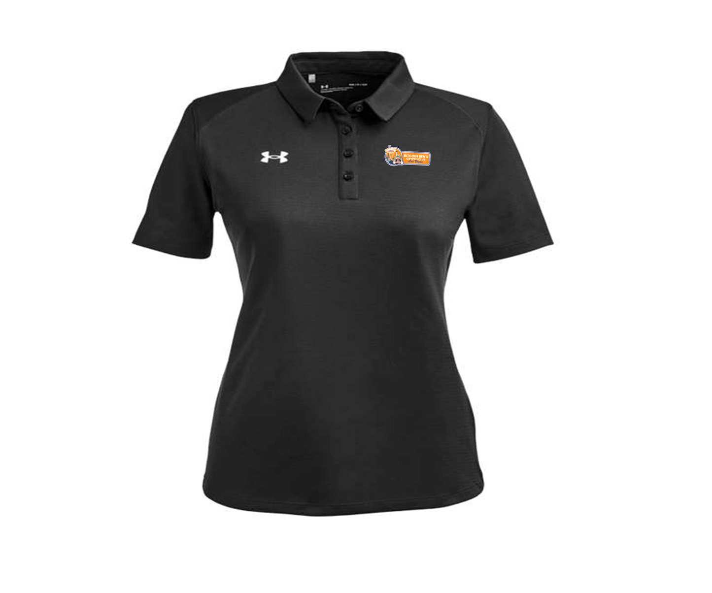 Womens Bitcoin Ben Crypto Club Las Vegas  Horizontal Logo Under Armour 1370431 Polo Shirt