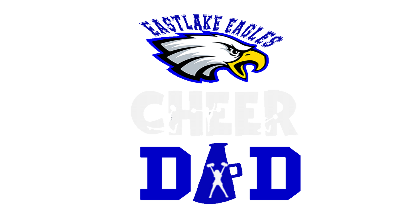 ELHS TShirt Cheer Dad with Silhouette Cheerleader and Megaphone