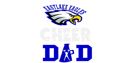 ELHS TShirt Cheer Dad with Silhouette Cheerleader and Megaphone