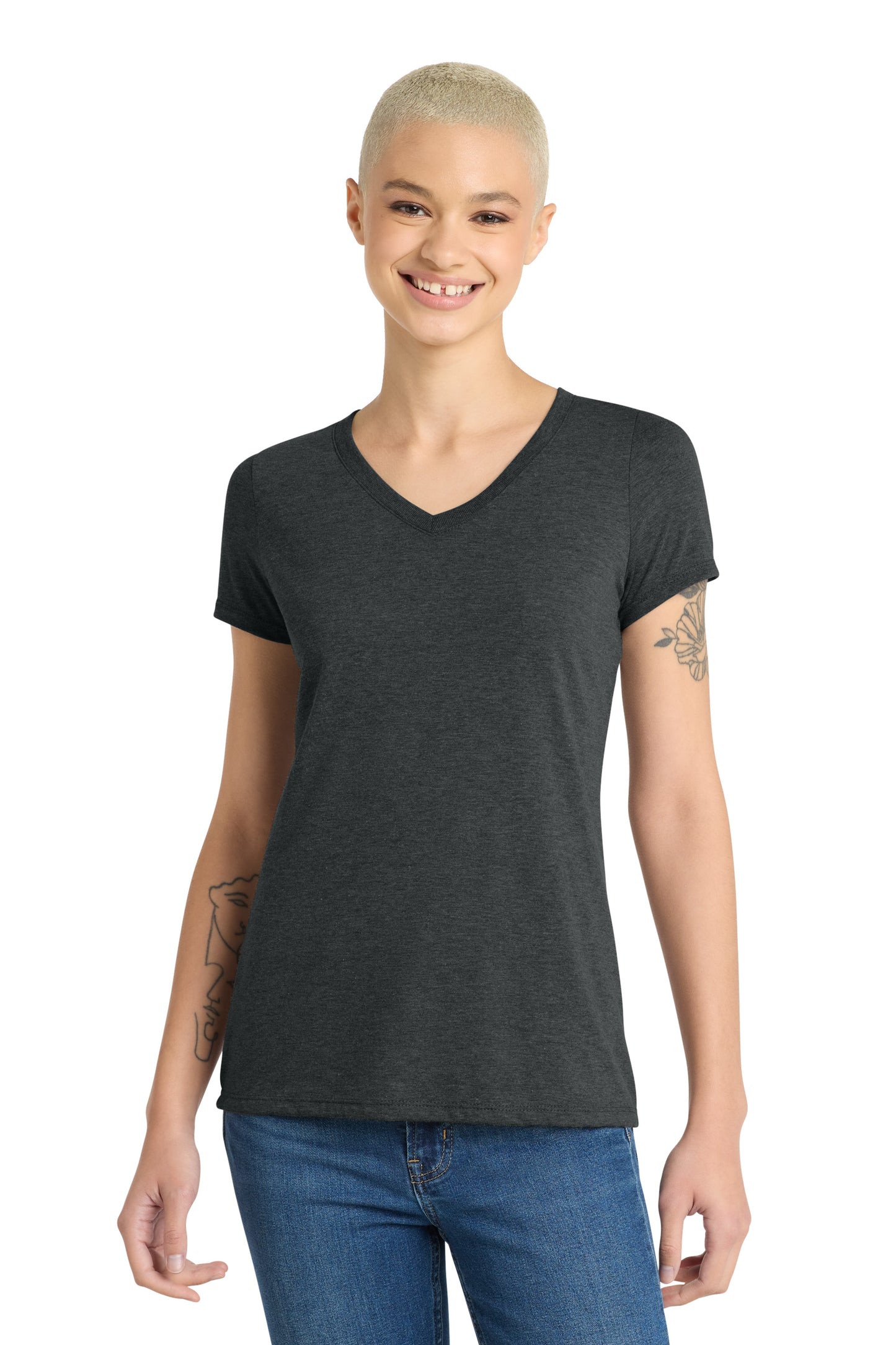 Allvitae V Neck Shorter V Neck T Shirt