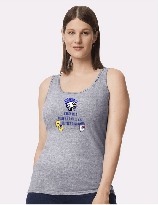 ELHS LADIES Tank Top Cheer MOM Coffee with Bows