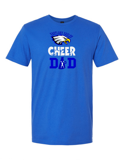 ELHS TShirt Cheer Dad with Silhouette Cheerleader and Megaphone