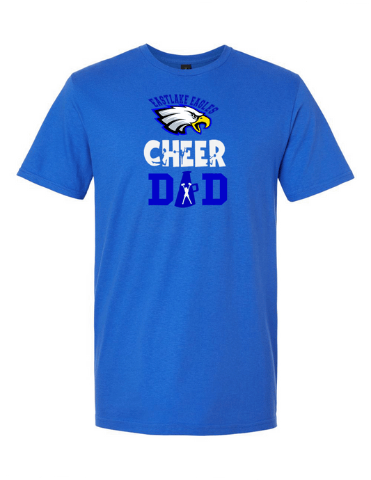 ELHS TShirt Cheer Dad with Silhouette Cheerleader and Megaphone