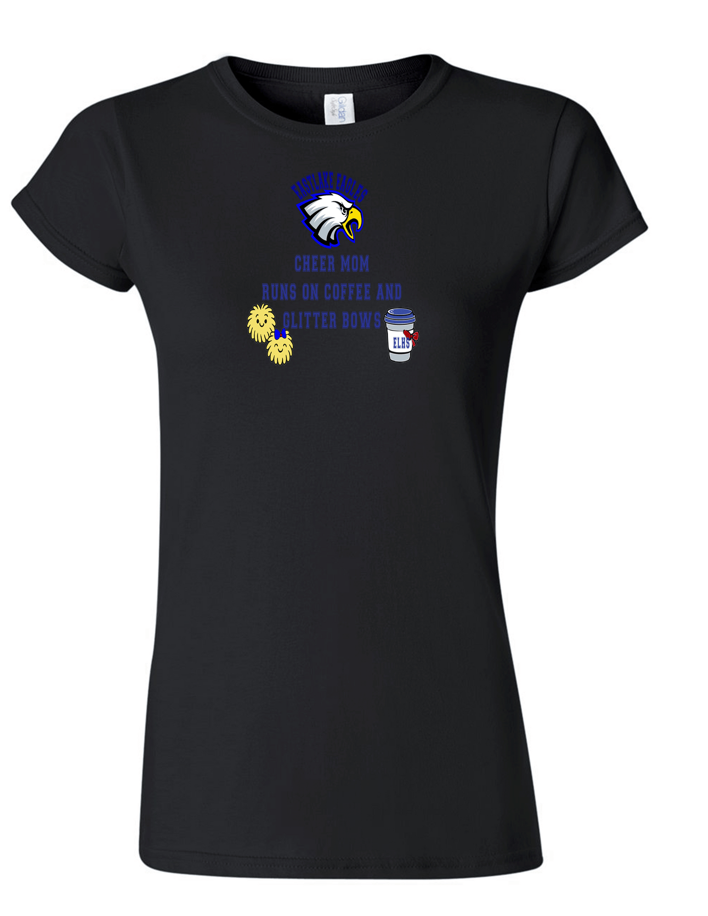 ELHS TShirt Cheer Mom Coffee and Bows