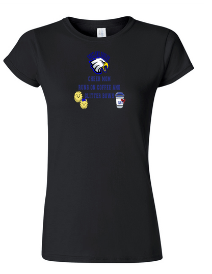 ELHS TShirt Cheer Mom Coffee and Bows