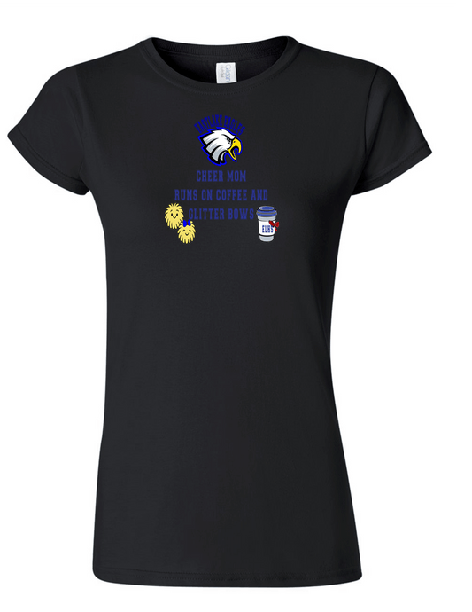ELHS TShirt Cheer Mom Coffee and Bows
