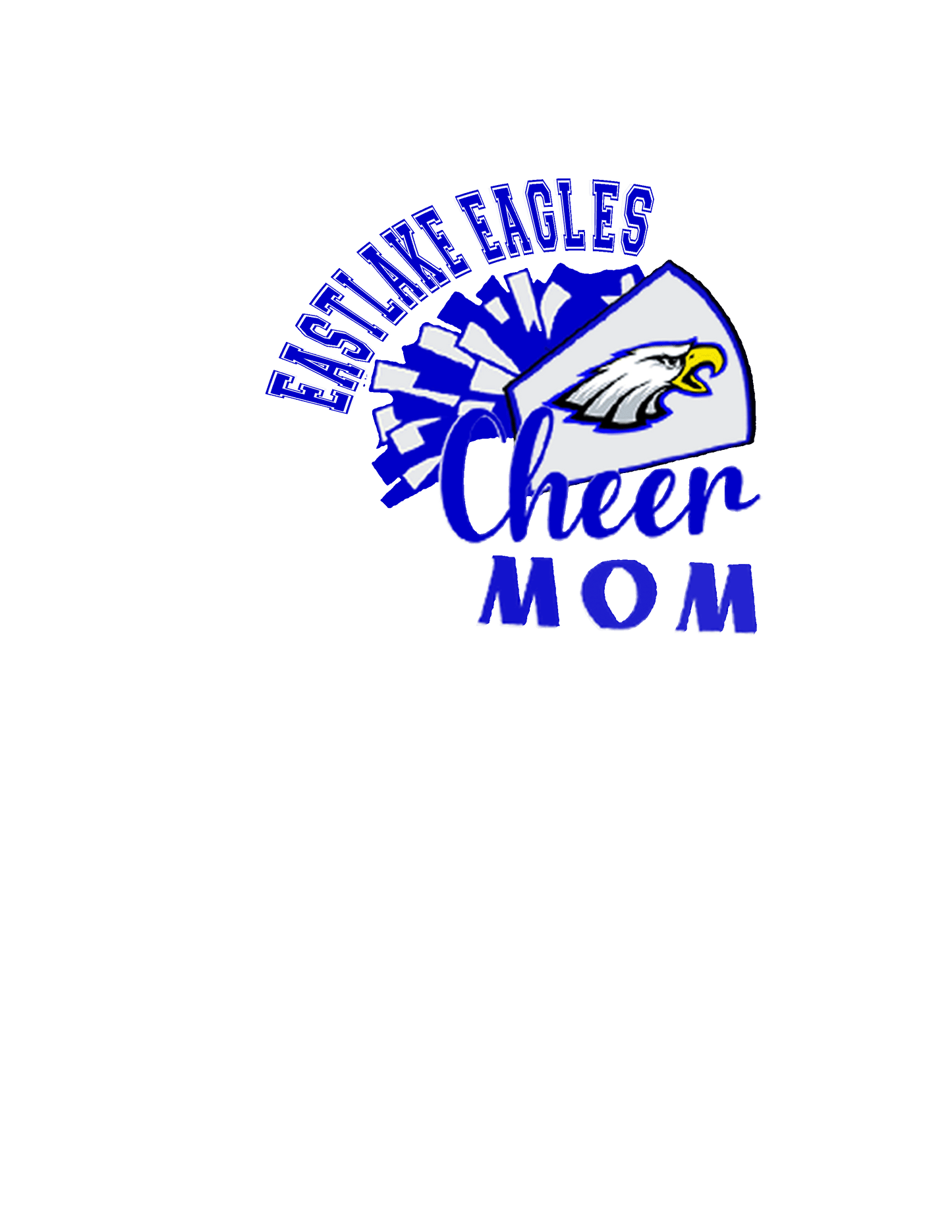 ELHS Ladies' TShirt Cheer Mom Cheerleader with Megaphone