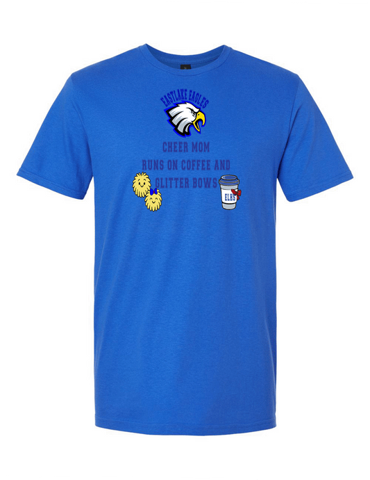 ELHS TShirt Cheer Mom Coffee Bows