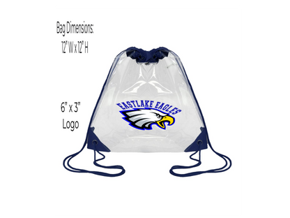 FUNDRAISER ELHS Clear Drawstring Tote Bag with Logo Quantity Order  FREE SHIPPING
