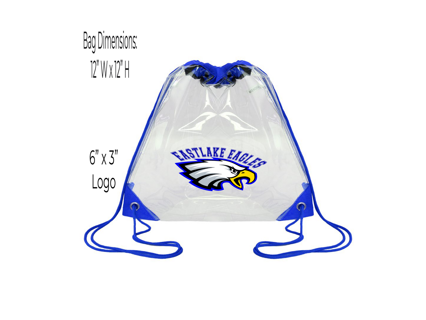 FUNDRAISER ELHS Clear Drawstring Tote Bag with Logo Quantity Order  FREE SHIPPING
