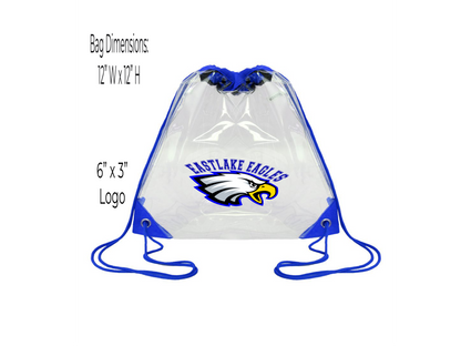 FUNDRAISER ELHS Clear Drawstring Tote Bag with Logo Quantity Order  FREE SHIPPING