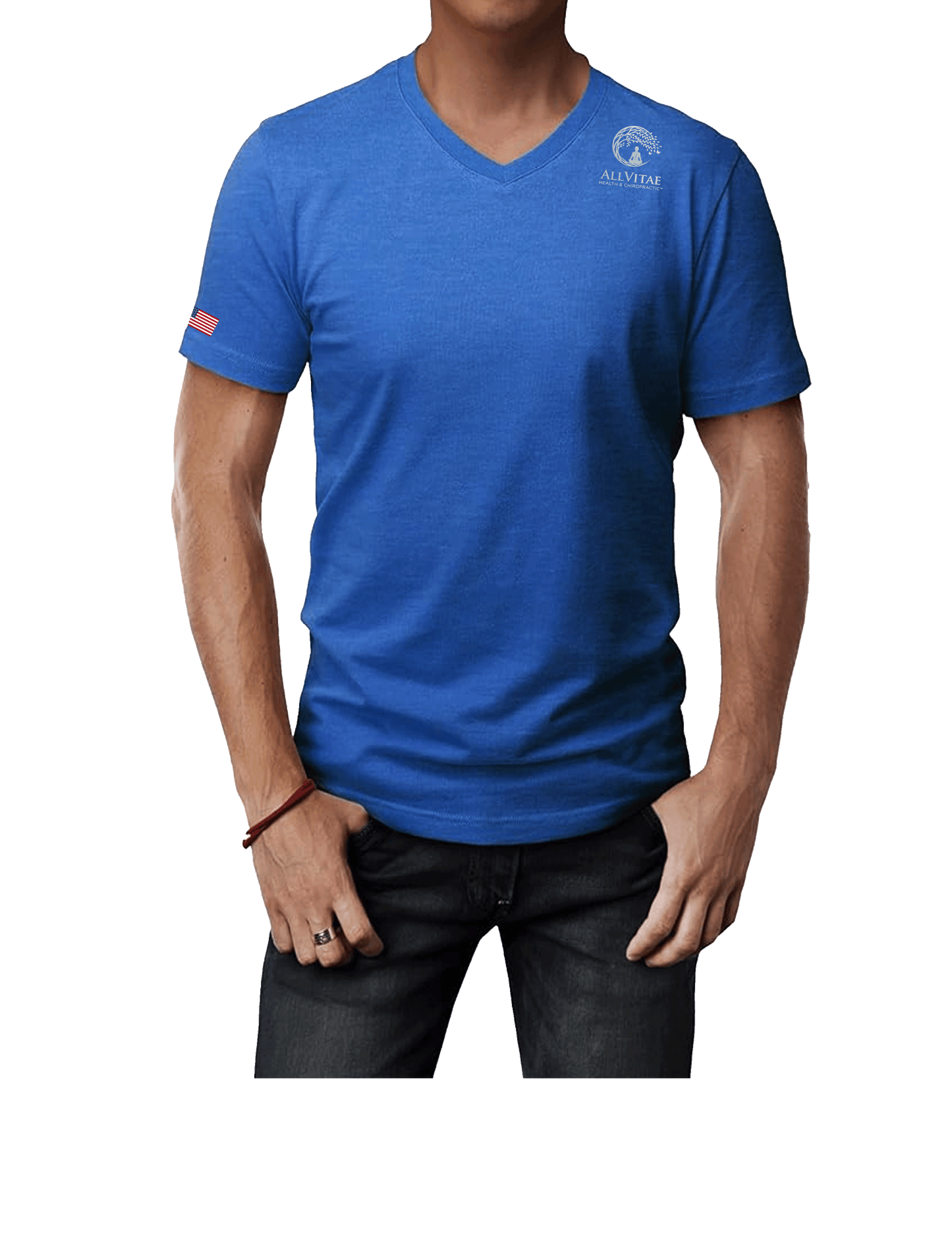 Allvitae H2H Men's Muscle Shirt V Neck Slim Fit Blue Shirts Multiple Logos