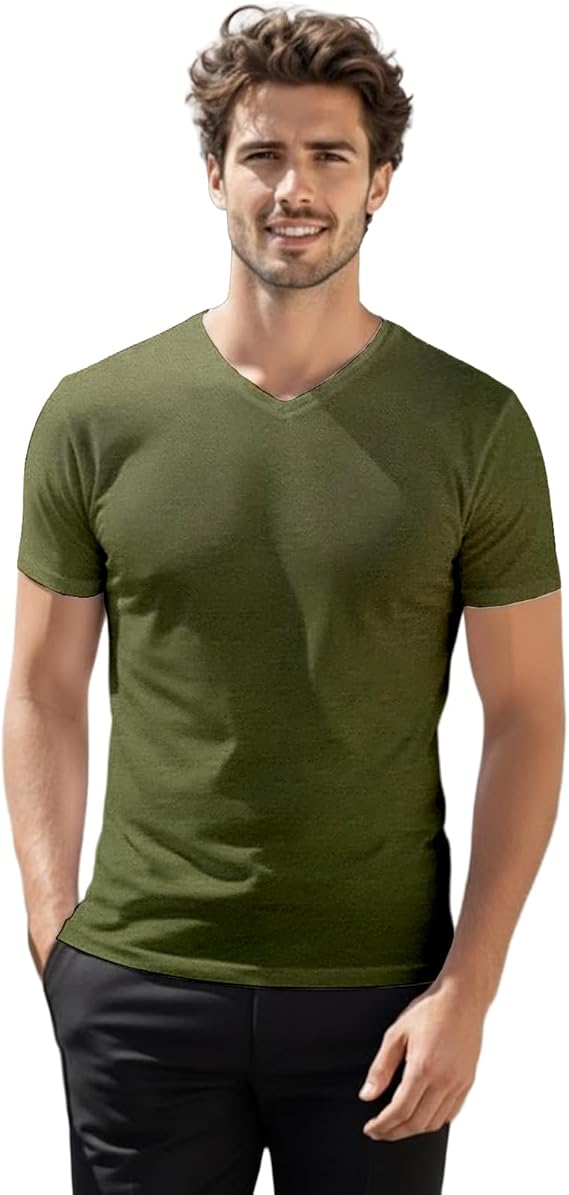 Allvitae H2H Men's Muscle Shirt V Neck Slim Fit Blue Shirts Multiple Logos