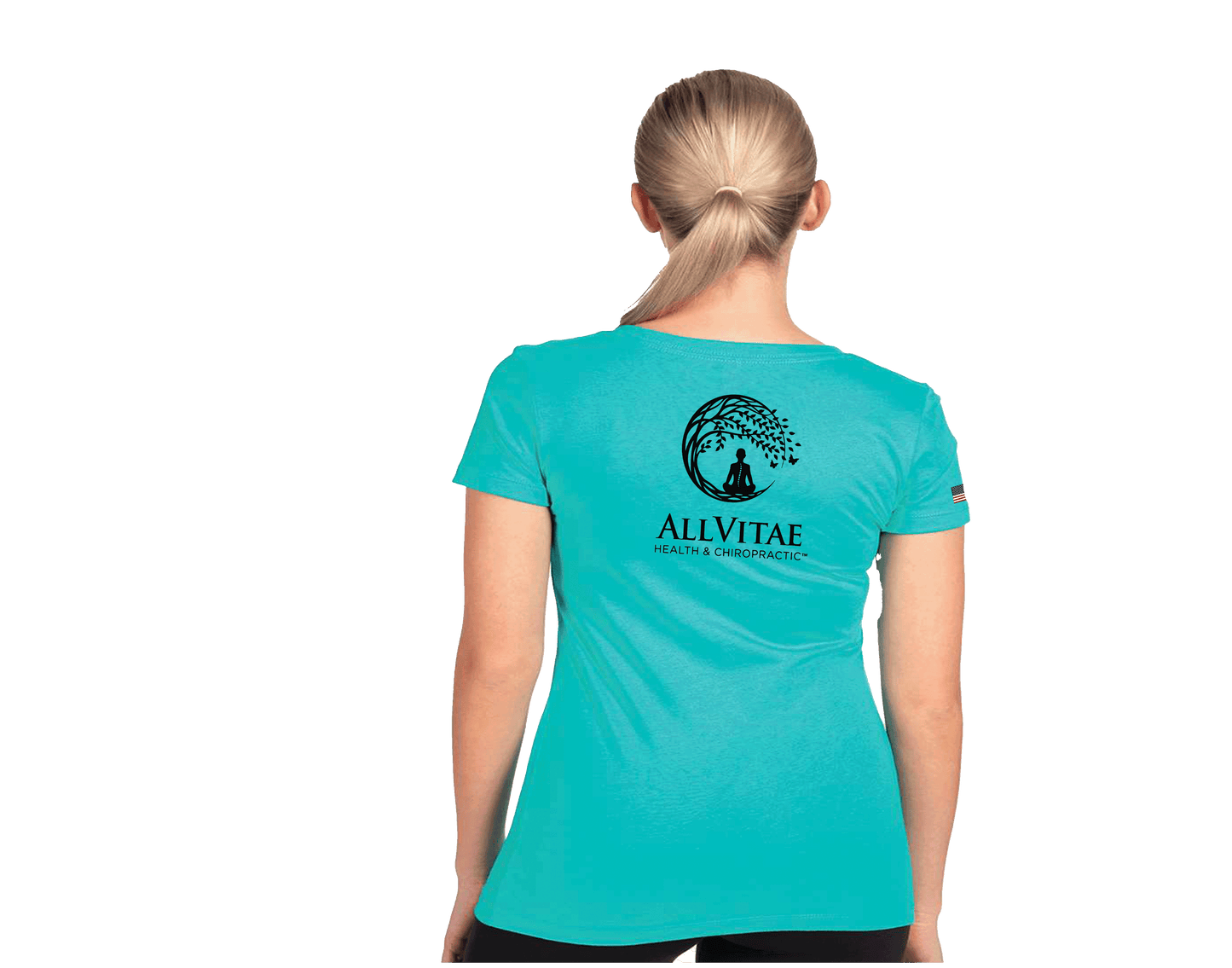 Allvitae Next Level V Neck 1540 Replaces 6640 American Flag added to Right Sleeve