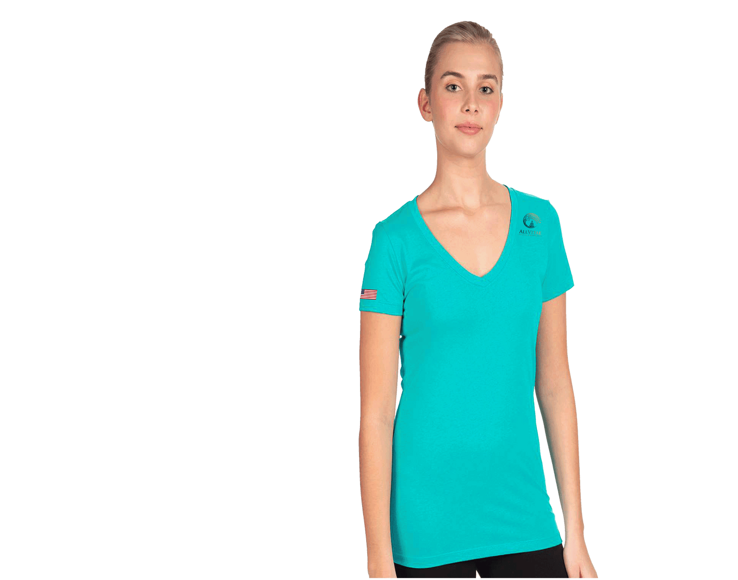 Allvitae Next Level V Neck 1540 Replaces 6640 American Flag added to Right Sleeve