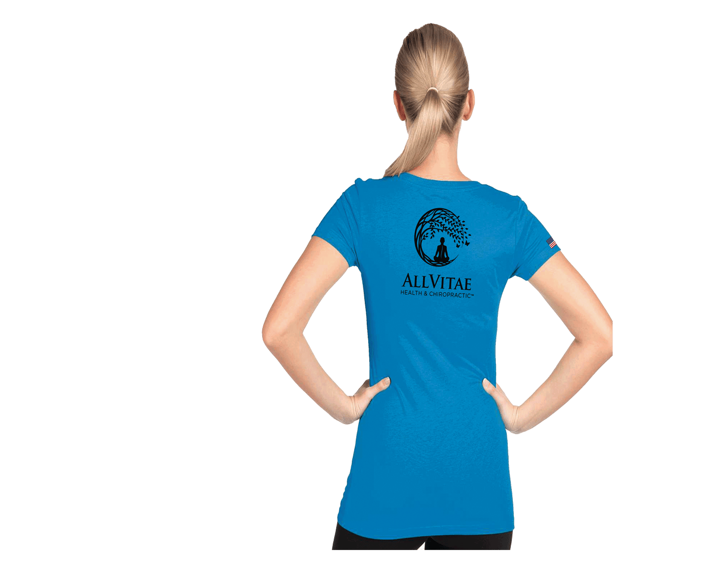 Allvitae Next Level V Neck 1540 Replaces 6640 American Flag added to Right Sleeve