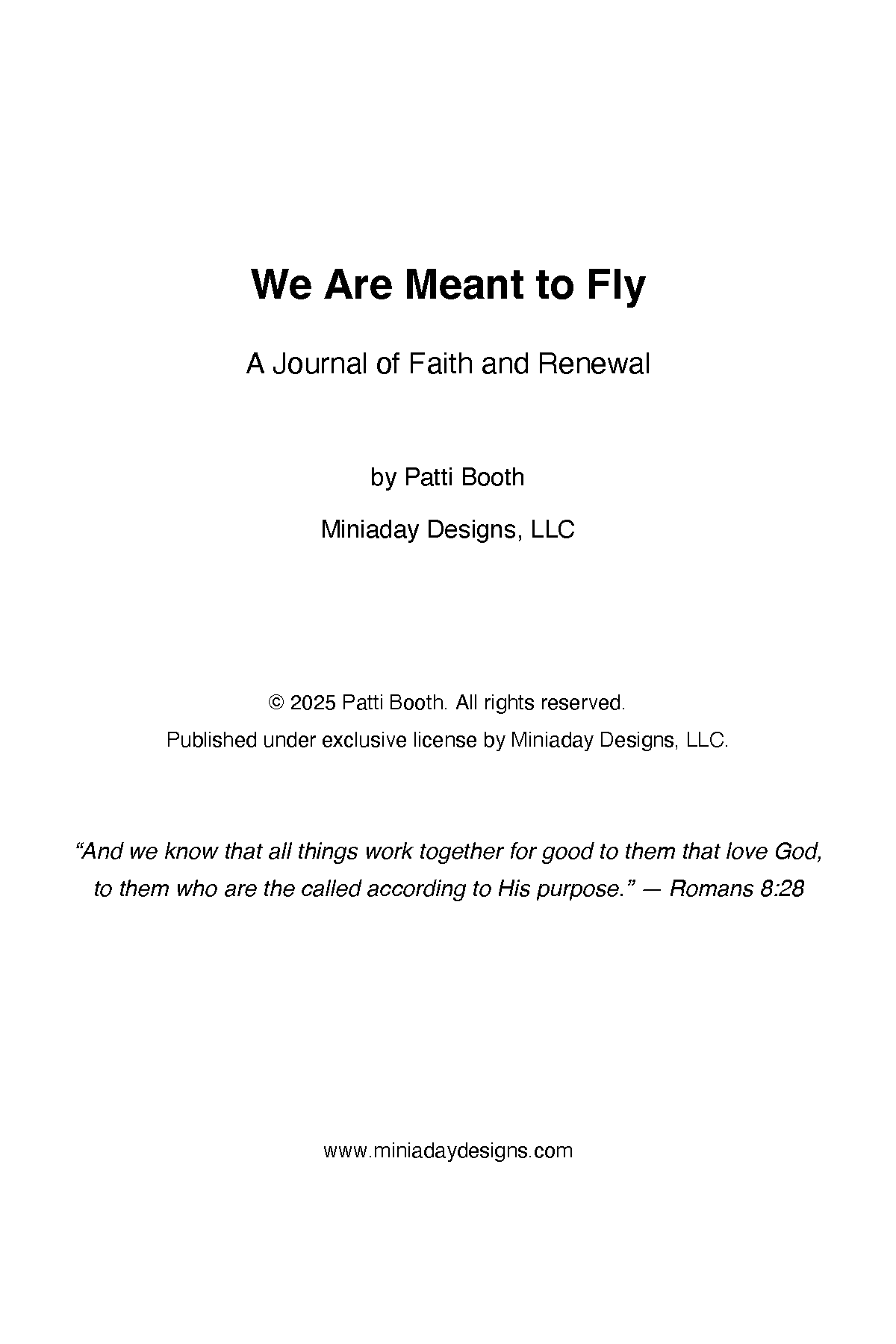 We Are Meant to Fly — Artist-Signed Hardcover Inspirational Journal