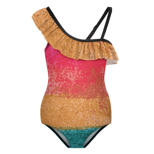 Daphne's Flounce One-Piece Swimsuit for Girls Rainbow