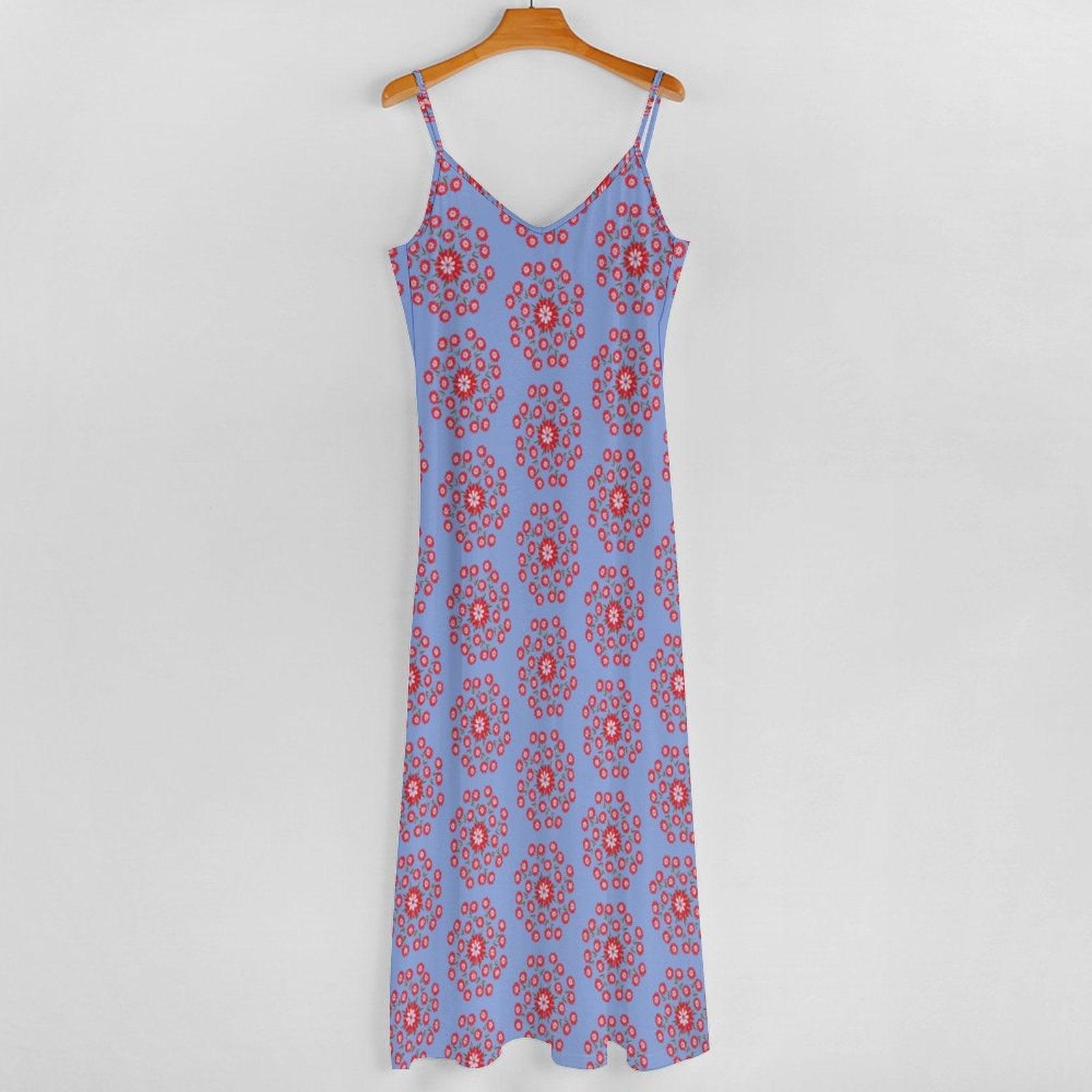 Miniaday Designs Bohemian Collection Spaghetti Strap Ankle-Length Dress Long Dress Purple - Miniaday Designs, LLC.