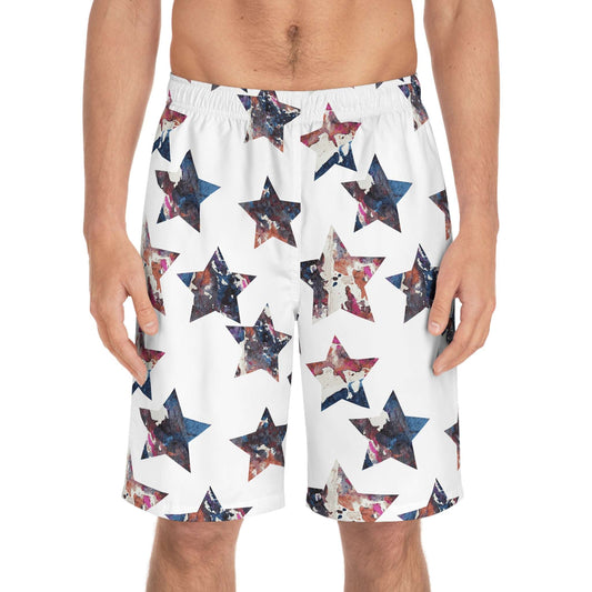 Americana Impressions Collection by Miniaday Designs, LLC. Men's Board Shorts