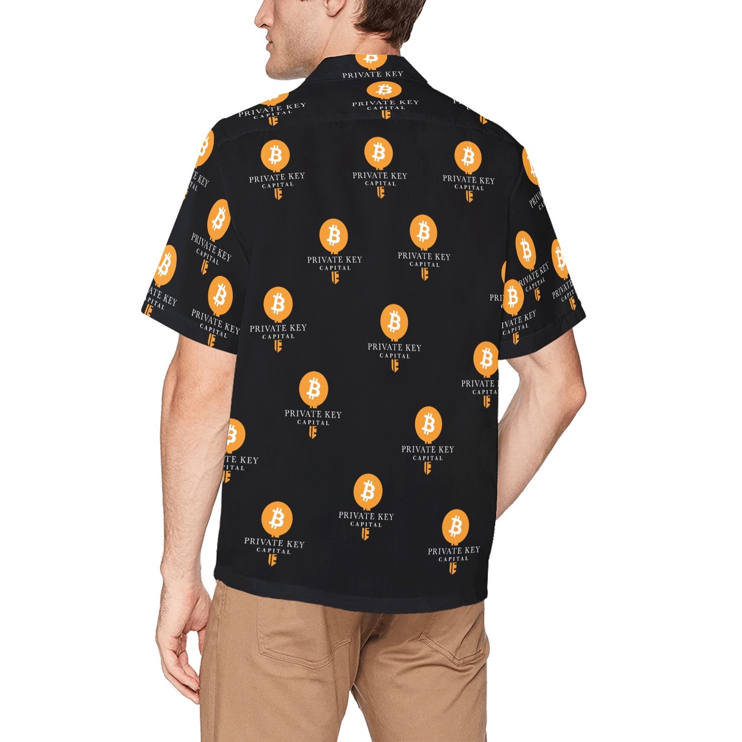 BBCC Private Key Bank Black Hawaiian Shirt Hawaiian Shirt with Chest Pocket