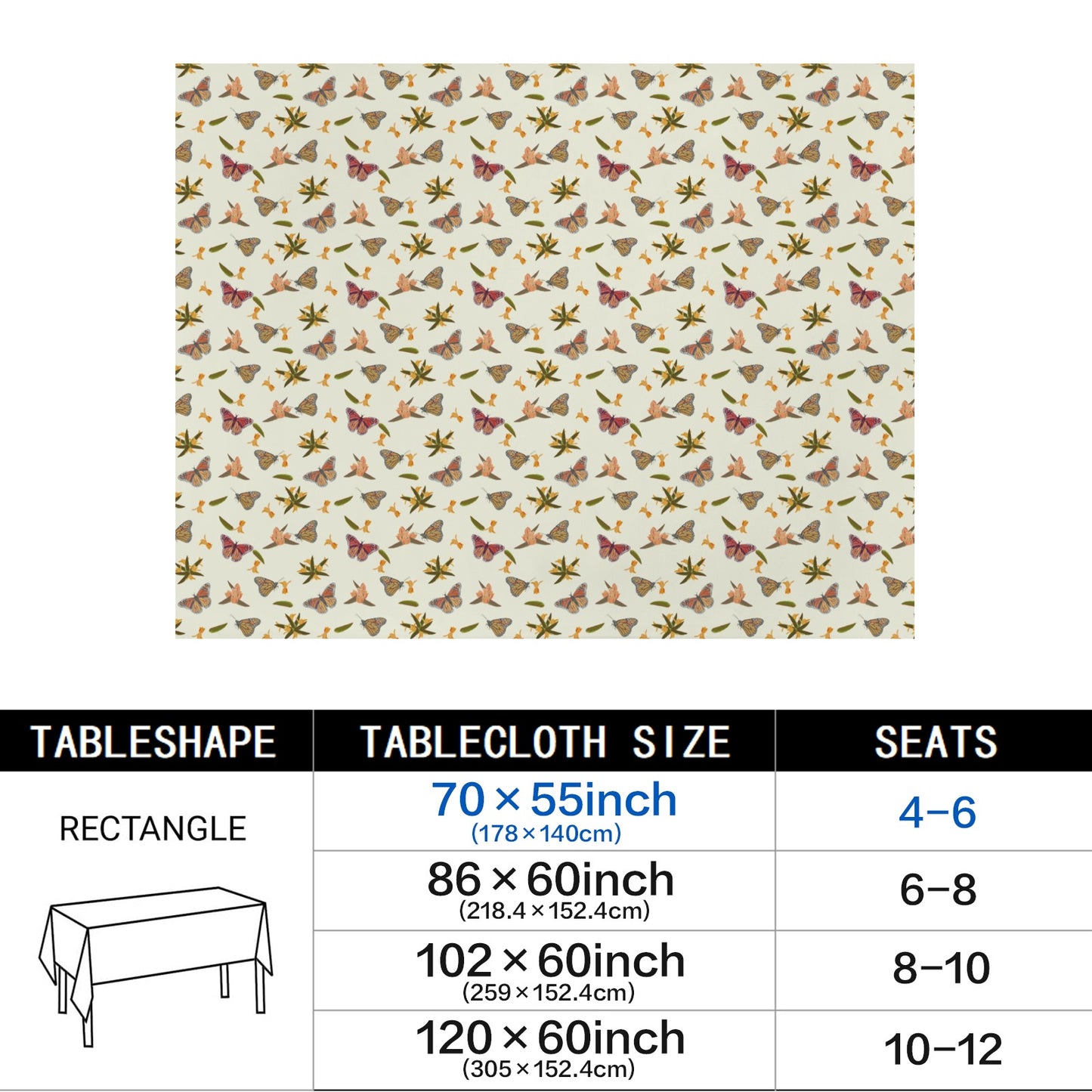 Monarch Milkweed Garden Tablecloths