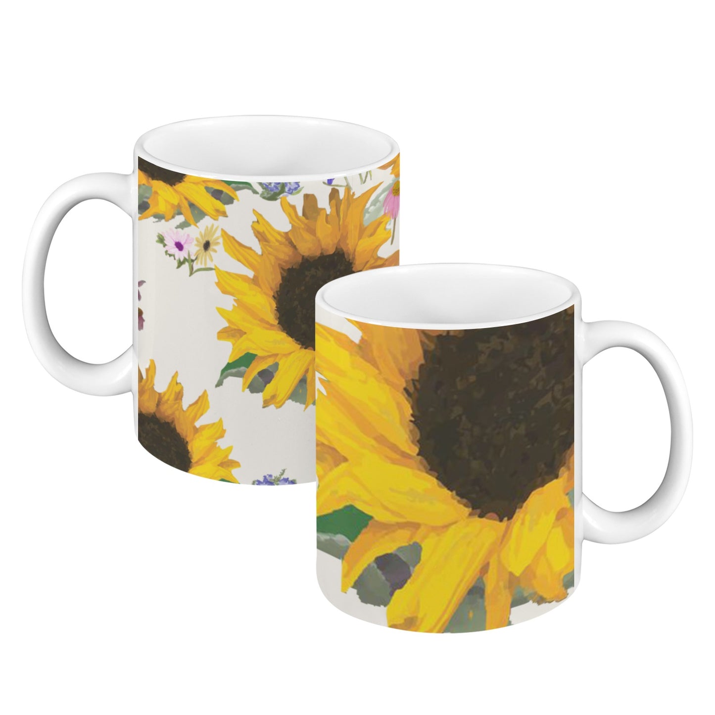 Floral & Fruit Artist-Designed Mug Set of 2 | Made in USA | Watercolor Botanical Coffee Cups | Gift-Ready Design Collectio