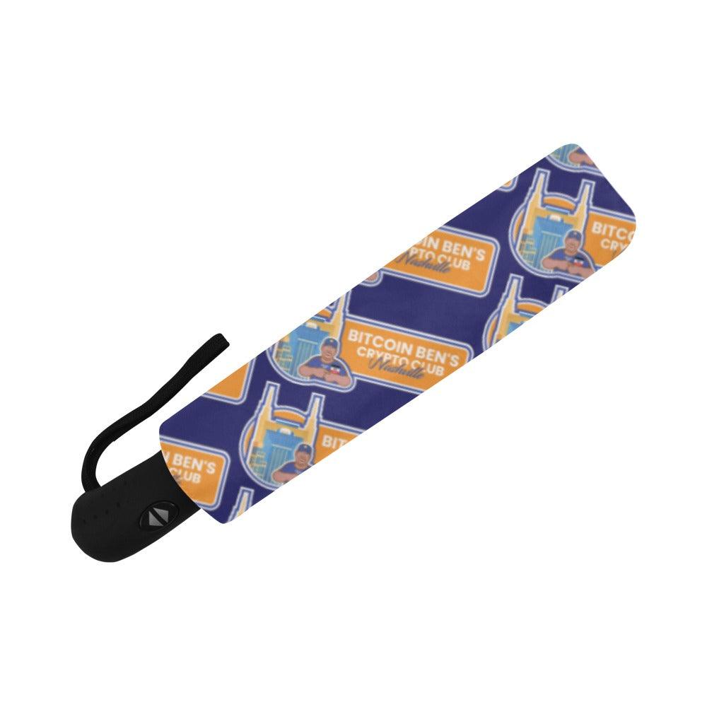 Miniaday Designs Bitcoin Ben Nashville Club Self Closing Umbrella Auto-Foldable Umbrella (Model U04) - Miniaday Designs, LLC.
