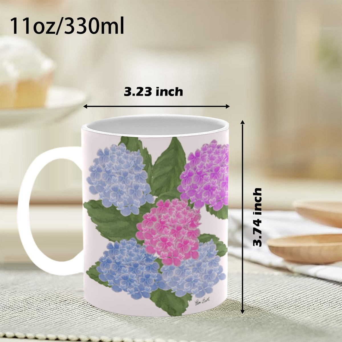 Designer Made Hydrangea Garden Mugs-11 oz.