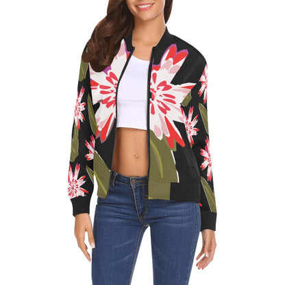 Miniaday Designs Elegant Blossom Women's Bomber Jacket