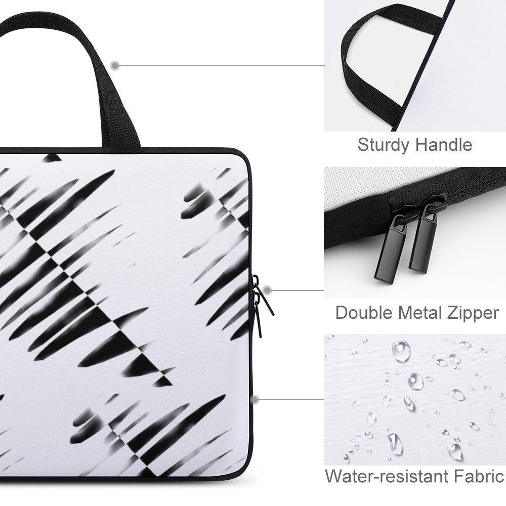 Ryan's Geometric Black and White Laptop Bag (Multiple Sizes) Laptop bag - Miniaday Designs, LLC.