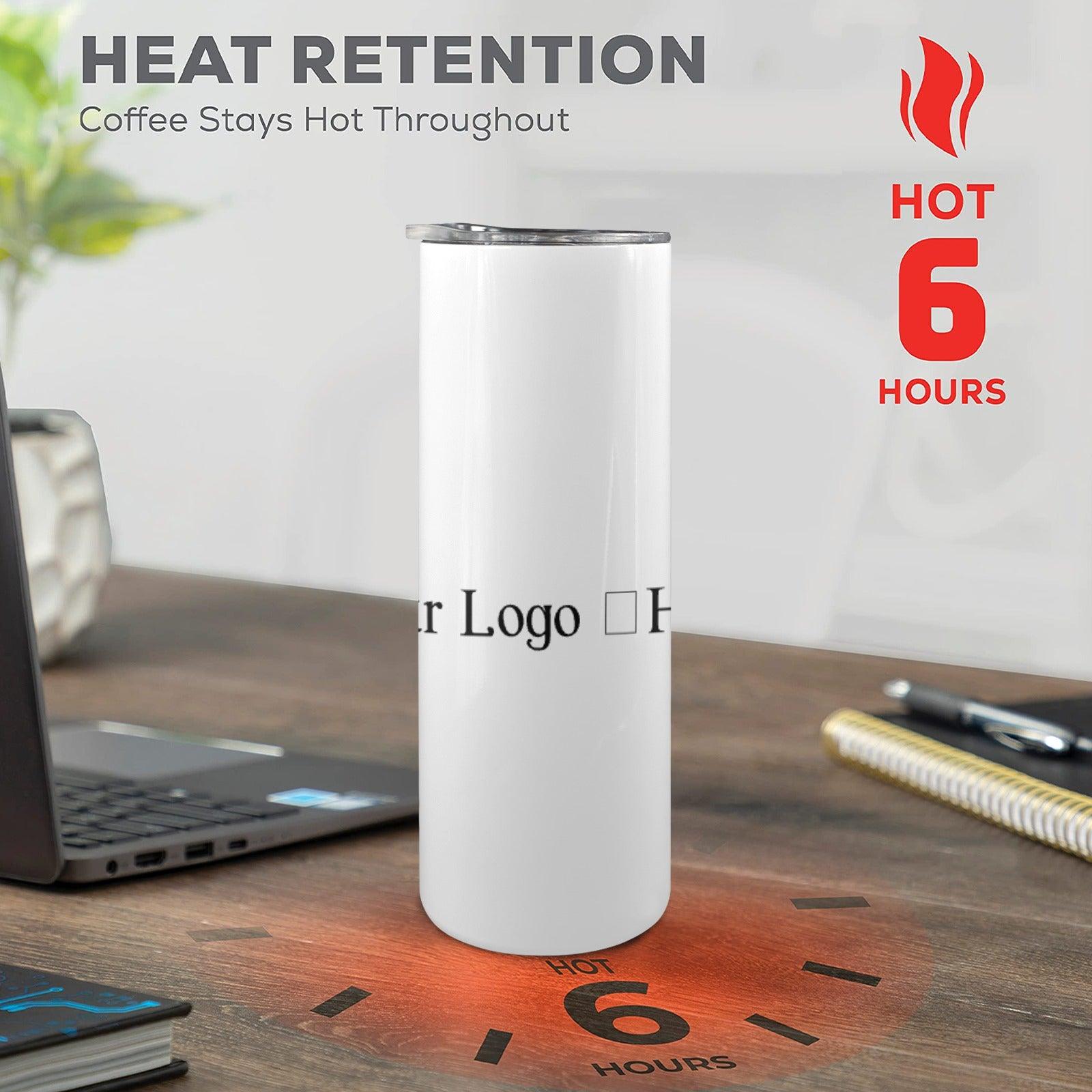 Miniaday Designs r Your Logo Here 20oz Tall Skinny Tumbler with Lid and Straw Private Brand - Miniaday Designs, LLC.
