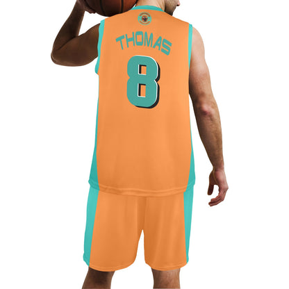 James Jersey Thomas #8 Men's V-Neck Basketball Uniform