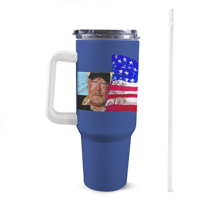 Bitcoin Ben 3 Clubs Patriotic 40 Oz Tumbler with Handle