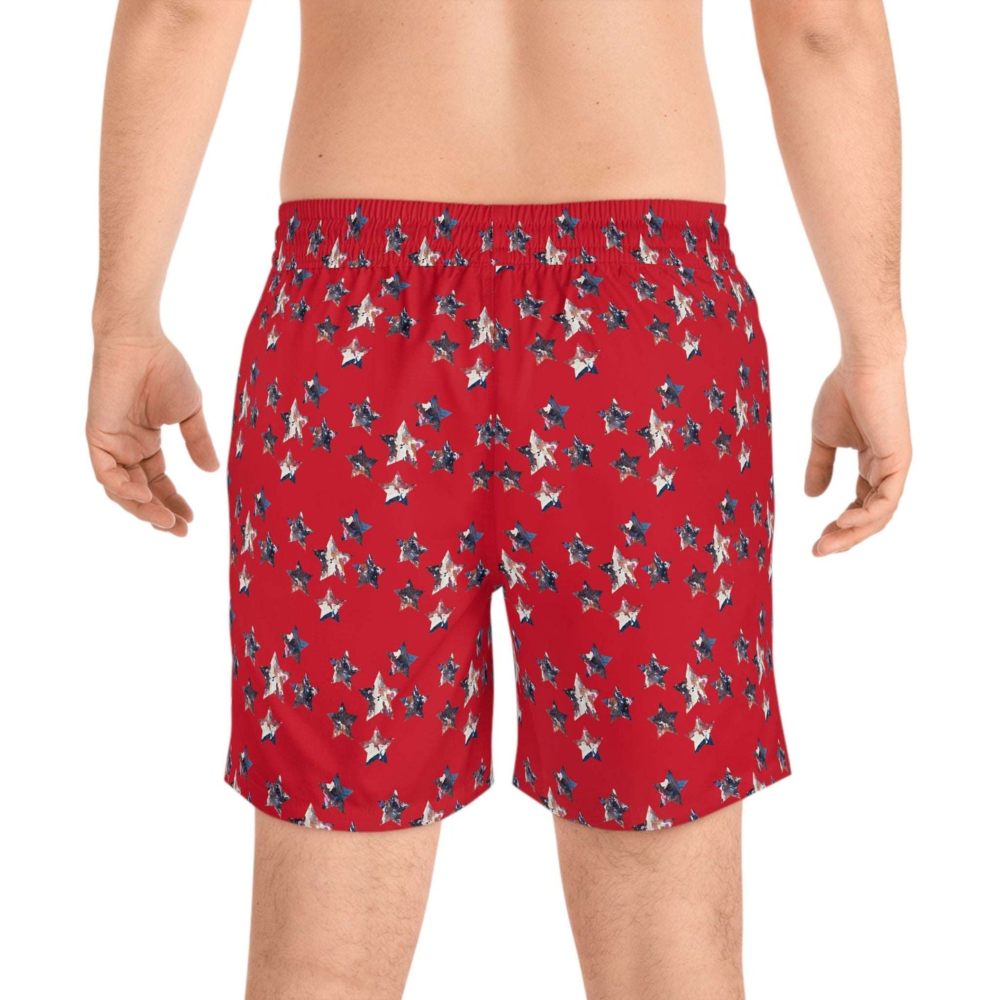 Americana Impressions Collection by Miniaday Designs, LLC. Men's Mid-Length Swim Shorts