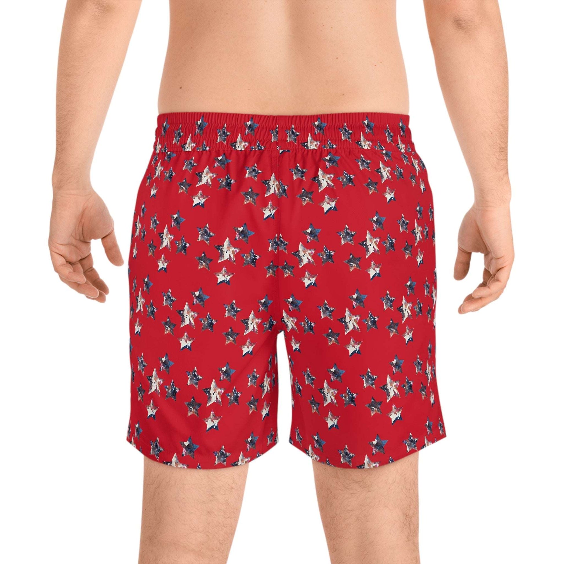 Americana Impressions Collection by Miniaday Designs, LLC. Men's Mid-Length Swim Shorts