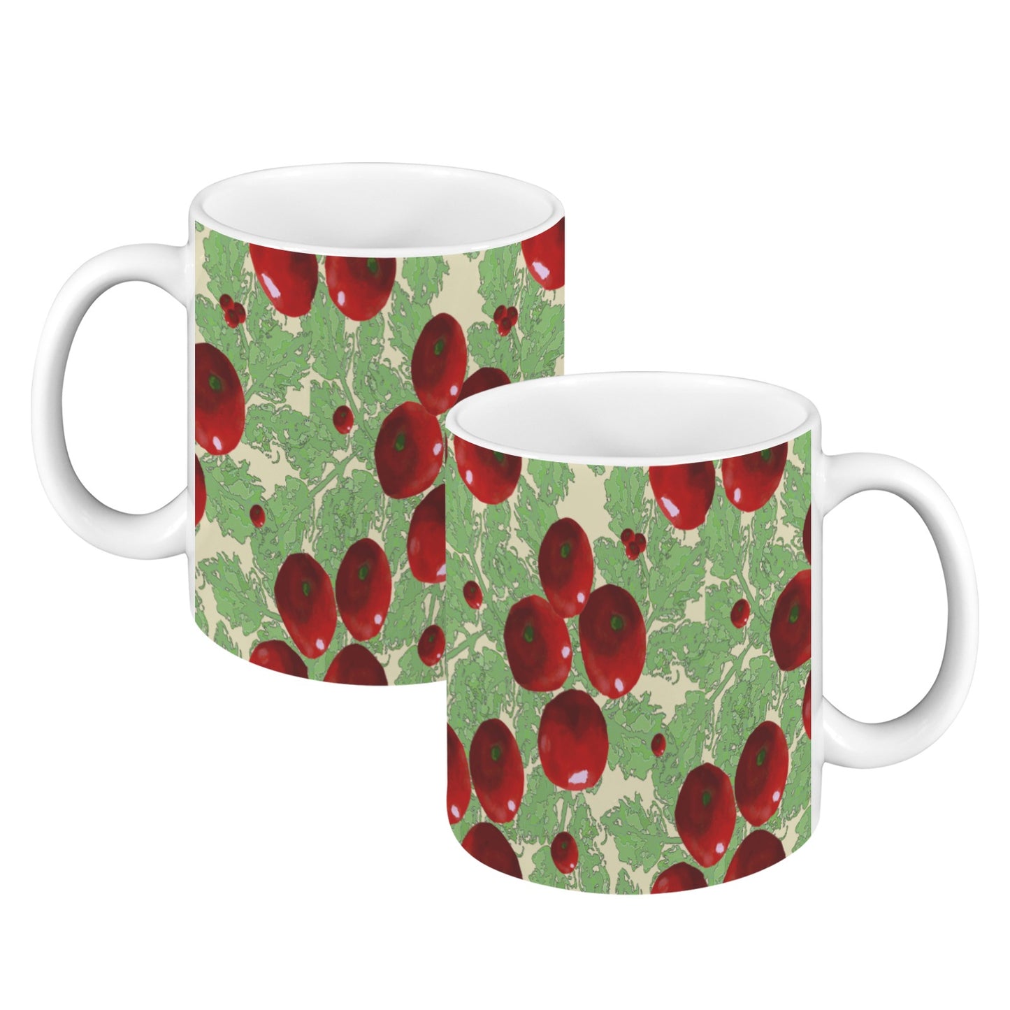 Floral & Fruit Artist-Designed Mug Set of 2 | Made in USA | Watercolor Botanical Coffee Cups | Gift-Ready Design Collectio