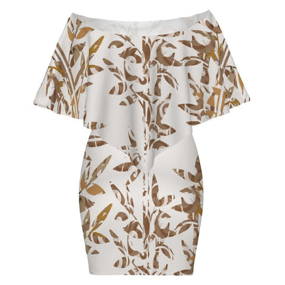 Miniady Designs Bamboo Collection White Off-shoulder Shawl Skirt (MXLD017) Shawl skirt - Miniaday Designs, LLC.