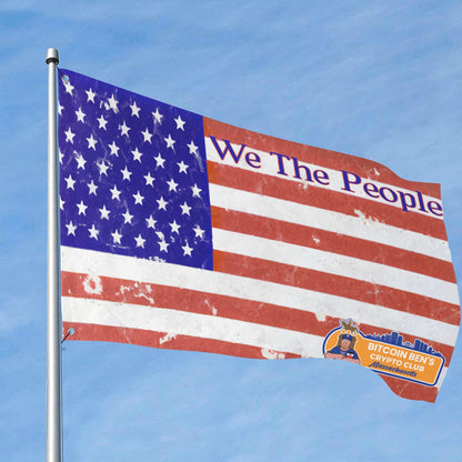 We The People Flag Bitcoin Ben Mass Club Custom Flag 8x5 Ft (96"x60") (One Side) - Miniaday Designs, LLC.