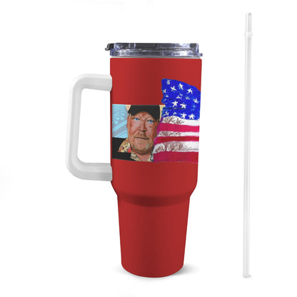 Bitcoin Ben 3 Clubs Patriotic 40 Oz Tumbler with Handle
