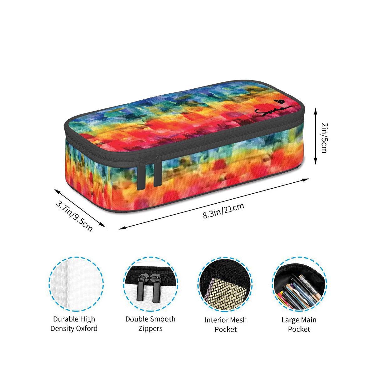 Sara's Rainbow Big Pencil Case - Miniaday Designs, LLC.