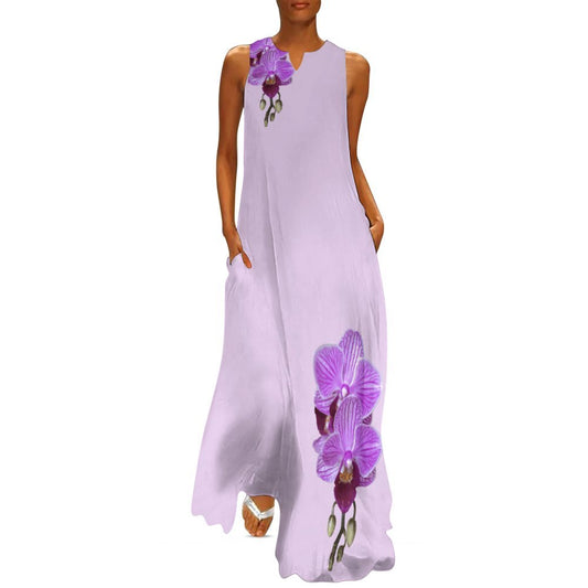 Miniaday Designs Lavendar Orchid Whisper Sleeveless Long Dress (GQ)