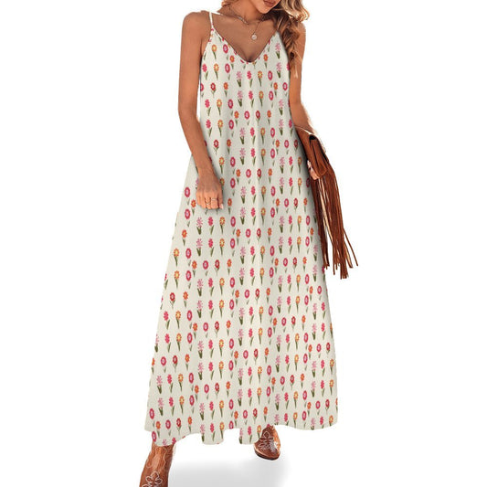 Miniaday Designs Desert Blossom Serenade" Spaghetti Strap Ankle-Length Dress Long Dress Soft Yellow