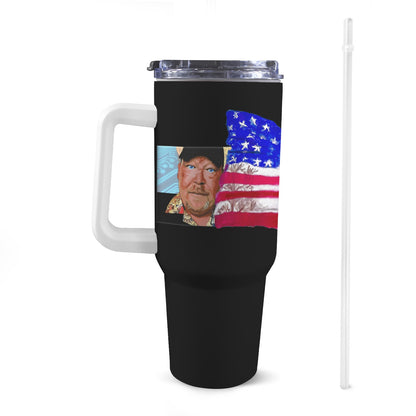 Bitcoin Ben 3 Clubs Patriotic 40 Oz Tumbler with Handle