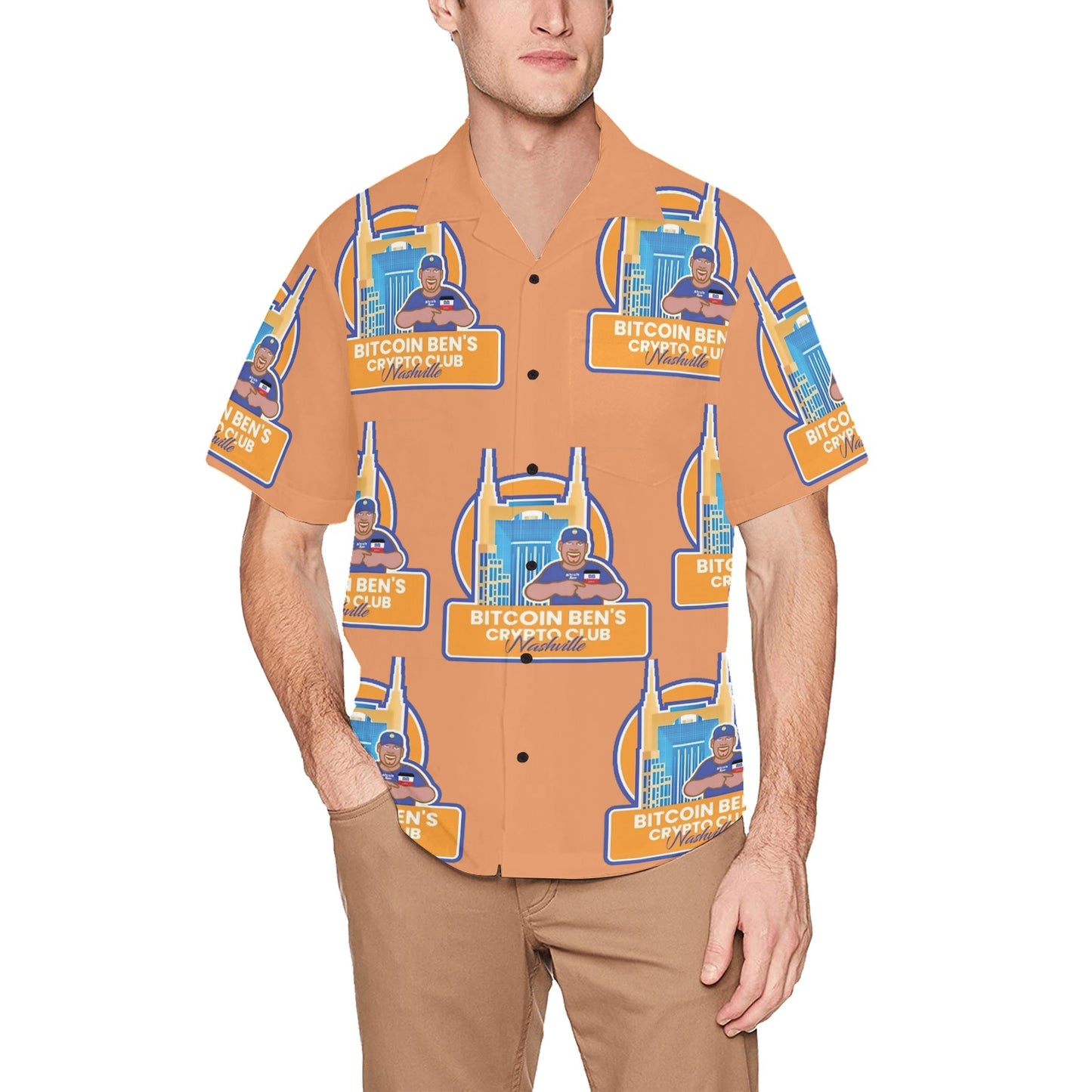 Miniaday Designs Bitcoin Ben Nashville Private Crypto Club Single Logo Hawaiian Shirts