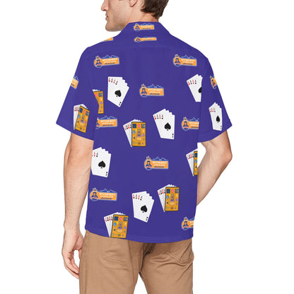 BBCC Massachusetts Dealer Bitcoin Ben Shirt Navy Hawaiian Shirt with Chest Pocket&Merged Design (T58)