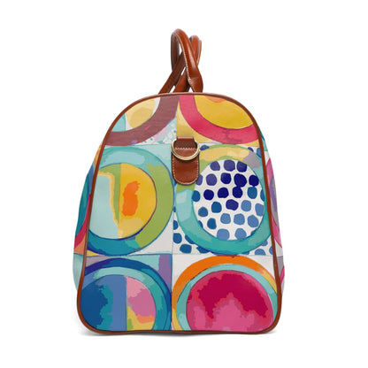 FREE SHIPPING  Vibrant Circle Mosaic Collection by Miniaday Designs, LLC. Waterproof Travel Bag