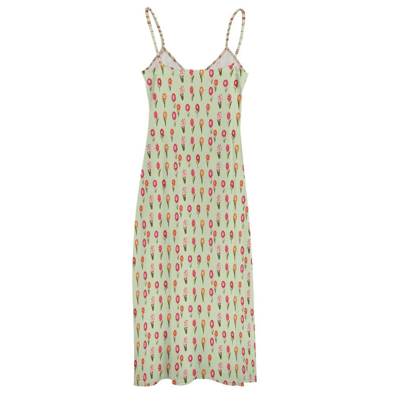 Miniaday Designs Desert Blossom Serenade" Spaghetti Strap Ankle-Length Dress Long Dress Pale Green - Miniaday Designs, LLC.