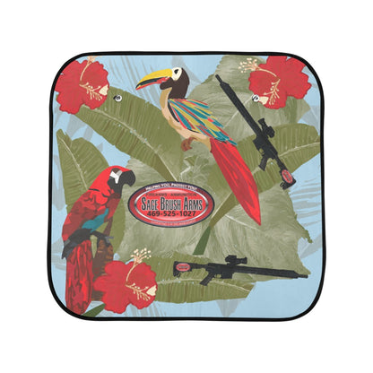 Sage Brush Arms Window Protection Car Sun Shade 28"x28"x2pcs Grey Blue Background - Miniaday Designs, LLC.