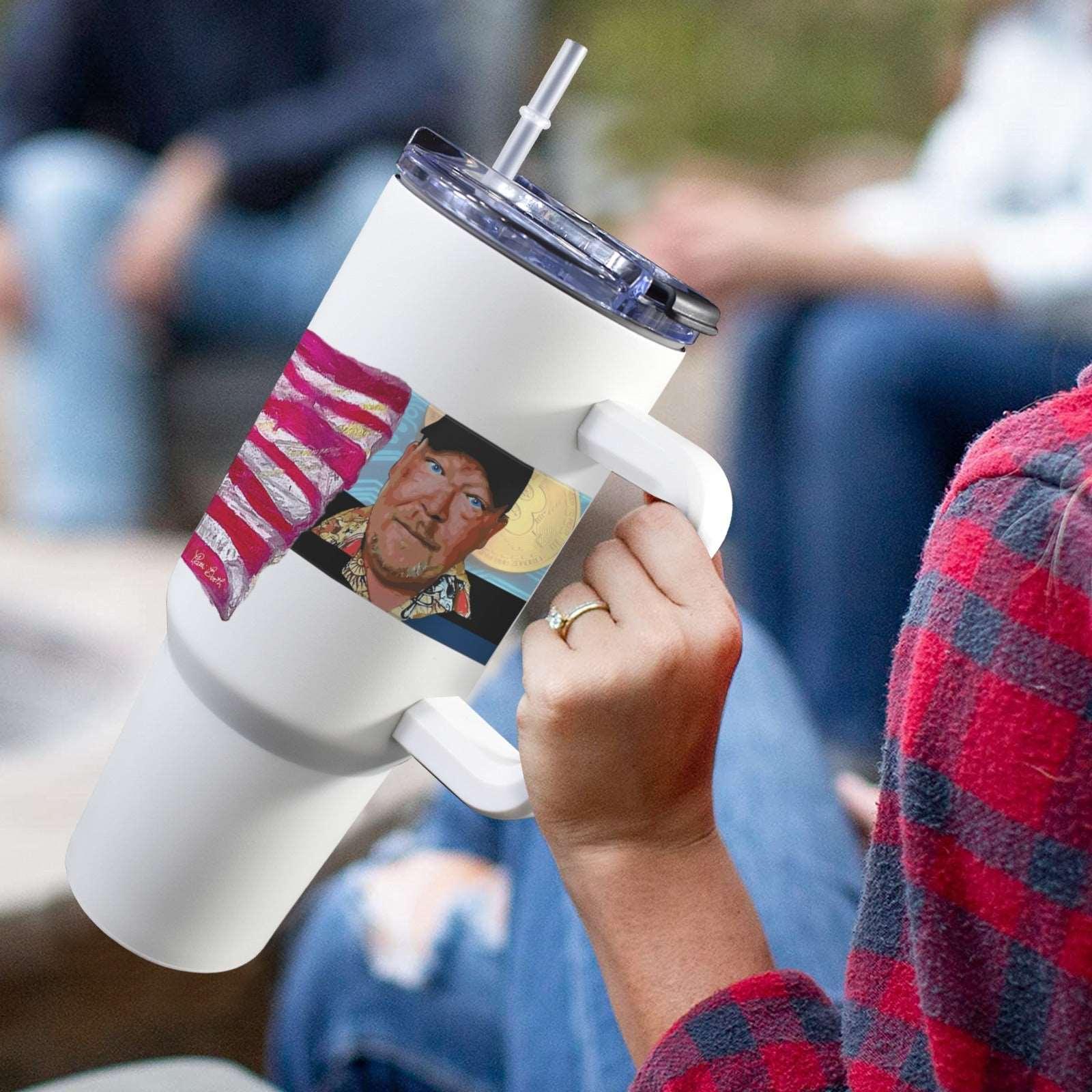 Bitcoin Ben 1776 Sarasota Capitol and Flag 40 oz Tumbler with Handle 40oz Tumbler with Handle - Miniaday Designs, LLC.